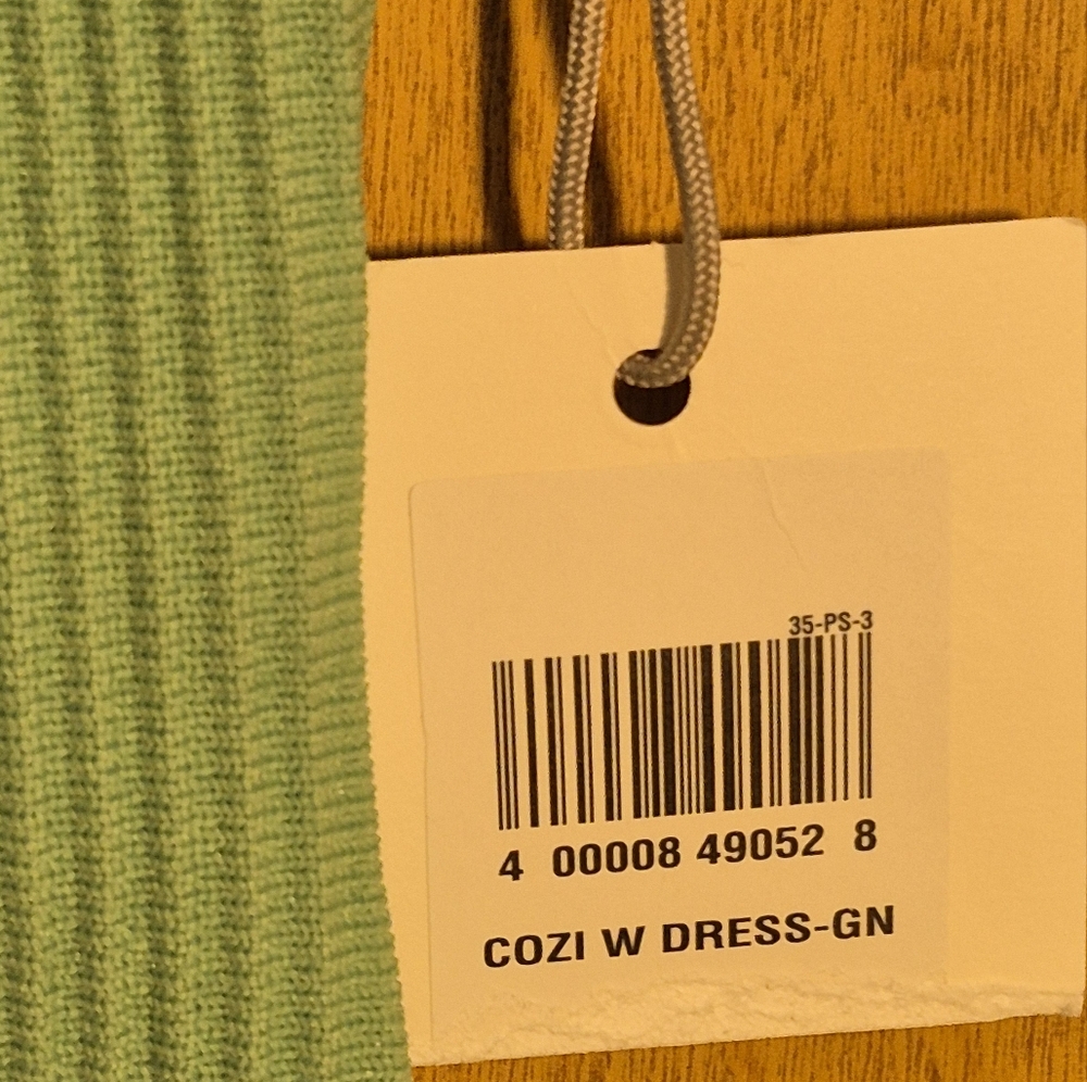 Green Ribbed Knit Dress - Picture 4 of 7